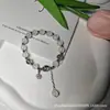 Pulseira de Pedra Olho de Gato Tiktok para Mulheres, Design de Nicho, Pentagrama de Cristal, Pulseira de Pedra da Lua Cinza, Presente da Moda para Estudantes e Melhores Amigas