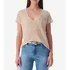Io PedidoVerano 2026 Nueva Camiseta de Manga Corta con Cuello en V Estilo Francés para Mujer, Top de Moda y Versátil para Figuras Pequeñas