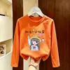 Camiseta Base de Manga Larga de Dibujos Animados para Niñas, Nueva Moda Primavera y Otoño 2026, Camiseta de Cuello Redondo para Niños Mayores, Camiseta Base de Algodón Puro
