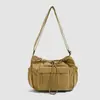 2026 Nuevo Bolso de Hombro Individual de Tela de Nylon de Estilo Casual Simple para Mujer, Bolso Tote con Cierre de Cordón de Gran Capacidad, Bolso Cruzado para el Trabajo