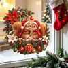 Guirlanda Dupla de Esquilos Desenho Animado 3D de Natal Adesivo Estático Sem Adesivo Sem Danos ao Vidro Janela da Sala de Estar Decoração de Atmosfera Festiva