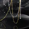 Nalan Prata S925 Corrente de Fada Contas Brilhantes Diamante Único Colar Exquisito Simples Estilo Ins Design de Nicho Colar Y02965