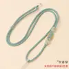 Novo Cordão de Colar Estilo Chinês Padrão de Diamante Tecido à Mão Pingente de Flor de Jade Cordão para Pendurar no Pescoço Jade Hetian Ágata Nan Hong Corrente para Suéter
