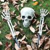 Conjunto de Esqueleto de Chão para Halloween Adereços de Decoração para o Festival dos Fantasmas Mãos Ósseas de Plástico Humano Realistas Crânio Ornamentos