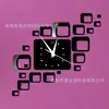 Pegatinas de pared de reloj de moda al por mayor de fábrica para sala de estar, dormitorio, fondo de TV, decoraciones, pegatinas de pared cuadradas de espejo, reloj