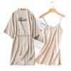 Robe Nupcial para Noiva Roupão Camisola Feminina Maquiagem de Casamento Grupo de Madrinhas Quimono de Casamento Cardigã Roupão de Banho de Seda Imitada