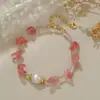 Pulsera Barroca de Perlas de Agua Dulce Naturales Cuentas con Forma de Grava Joyería de Mano Versátil Venta al por Mayor
