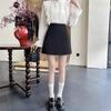 Falda de Traje Gris para Mujer 2025 Verano Nuevo Estilo Encaje Cintura Alta Adelgazante Versátil Línea A Casual Ceñida a la Cadera Falda Corta