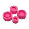 4 Vasos de Flor Carnudos Dobra Molde de Bolo de Açúcar Argila DIY Base Redonda Geométrica para Vela Molde de Silicone Líquido