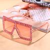 Nuevas Gafas de Sol de Marco Grande Incrustadas de Diamantes Gafas de Sol Personalizadas Europeas y Americanas para Mujer Gafas de Sol Cuadradas Geniales para Fotografía Callejera Transfronteriza