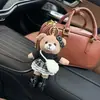 Falda a Cuadros con Adorno de Encaje Llavero de Oso Muñeca de Peluche de Piernas Largas Bolso Cruzado para Niña Colgante para Bolso de Muñeca