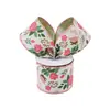 Cinta Compuesta de Alambre Doble Cara con Pequeño Estampado Floral Personalizado para Primavera y Verano con Lazo de Corona Navideña Cinta Decorativa para Caja de Regalo
