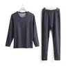 Ropa interior térmica de terciopelo superficie AB camiseta interior cubierta traje de otoño para hombre pantalones largos