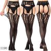 Meias de suspender antiderrapantes lingerie sexy com cintura Meias femininas abertas peça única malha fina livre malha sexy