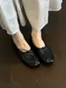 Zapatos planos de ballet vintage súper suaves de piel de oveja para mujer, punta redonda poco profunda, con lazo y volantes, zapatos casuales slip-on planos