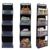 Bolsa colgante de almacenamiento para puerta transfronteriza para uso doméstico, organizador de bolsa de malla en capas, bolsa colgante para armario de tela no tejida visible montada en la pared