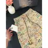 Pantalones Florales de Verano para Hombre Estilo Hawaiano Marca Americana de Moda Calle Alta Retro Pantalones Cortos Bermuda Estilo Hip Hop Cordón Cintura Elástica