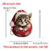 Gatito Lindo de Navidad con Gorro Navideño Plano 2D Acrílico Colgante para Mochila de Coche Decoración Colgante Accesorios