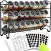 Estante de Especias de Cocina Montado en Pared Transfronterizo Gabinete Organizador de Almacenamiento Estilo Hierro Plano Escritorio Tres Niveles Estante para Condimentos Venta al por Mayor