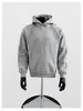 Sudadera con capucha de capa de aire para hombre, clase pesada americana, elegante, algodón espacial, color liso, chaqueta deportiva casual, sudadera, estilo primavera y otoño