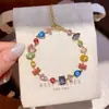 Pulseira Ajustável com Flor de Zircônia em Corte Losangular Nicho Acessível Luxo Pulseira de Alta Qualidade Pulseira de Atmosfera Linda para Mulheres