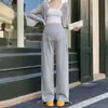 Pantalones de Maternidad Cintura Alta Soporte Abdominal Pantalones Sanitarios Otoño Invierno 2026 Nuevo Cordón Pierna Ancha Puño Doble Casual Maternidad Mamá Pantalones Largos