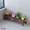 Estante para Flores de Balcón Carbonizado Estante para Flores de Exterior Caja de Flores de Madera para Macetas Patio Estante de una Sola Capa Estante para Maquetas