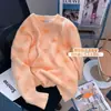 Suéter de Punto con Perlas en Forma de Corazón Color Crema para Mujer, Nuevo Estilo Otoño e Invierno, Jersey Grueso Cálido con Cuello Redondo, Adecuado para Estudiantes de Secundaria, Capa Base de Punto