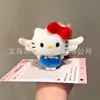 Llavero de peluche Hello Kitty, muñeco de sombrero de paja Hello Kitty de cuero negro, amuleto popular para bolsa de dibujos animados
