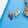Mixto 30 flor de aleación de aceite púrpura amor pequeño colgante aretes hechos a mano pulsera accesorios de joyería diy venta al por mayor