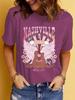 Verão europeu e americano padrão de roupas femininas impressão pescoço redondo manga curta T-shirt moda casual comércio exterior explosão T-shirt