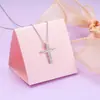 Amazon Transfronterizo Nuevo Producto Collar Colgante Cruz Pequeña Circonita Incrustada Cadena Fina Collar Joyería Elegante Versátil