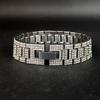 Estilo hip-hop europeo y americano diseño original 17 mm de ancho cadena de reloj de diamantes aleación pulsera cubana tobillera joyería transfronteriza