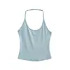Top de tirantes sexy con cuello en U estilo europeo y americano, nuevo top básico ajustado de verano de color sólido para chica picante para mujer