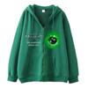 Sudadera con cremallera y estampado de bola de espina verde inspirada en el diseño, sudadera casual holgada, chaqueta tipo cárdigan para hombre