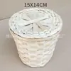 Cesta de bambú para recolectar té con tapa, cesta de bambú hecha a mano, cesta de almacenamiento para recolectar hojas en el jardín de té, recipiente de almacenamiento para hojas de té