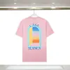 Camiseta de comercio exterior fuente nicho verano nuevo estampado logo Casablanca camiseta de manga corta mujer 100% algodón puro