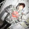 Sudadera con capucha y cremallera de manga larga Y2K con estampado Punk Dark Street Style Hip-Hop Ins
