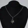 Collar Gótico Oscuro con Pentagrama y Patrón de Espiral, Cadena Larga para Suéter, Accesorio de Colgante de Estrella Moderno y Versátil para Mujeres