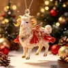2027 Zodíaco de Ano Novo Ovelha Pingente Acrílico Plano Natal Ano Novo Ovelhinha Enfeite Decoração de Árvore de Natal Chave