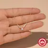 Collar Clavícula de Plata de Ley S925 Incrustado con Diamantes con un Solo Circonita, Estilo Coreano, Nicho, Elegante, Lujo Ligero, Collar Versátil para Mujer