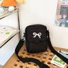 Bolsa de Tela Pequeña para Mujer Estilo Japonés Ins Lindo Lazo Bolso de Hombro para Estudiante Estilo Chica Suave Estilo Mori Estilo Chica Cartera Pequeña