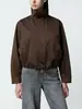 En Stock Primavera y Otoño Estilo Europeo y Americano Cuello Alto Cierre de Cremallera Chaqueta Abrigo de Manga Larga Moda Casual Holgado Cortavientos Ropa Femenina Transfronteriza