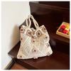 2025 Nuevo Bolso de Hombro de Verano Tejido para Mujer Gran Capacidad Tejido Calado Flor Bolso de Axila Bolso Tote Transfronterizo