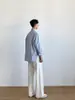 Camisa casual de manga larga para hombre, corte holgado, azul, estilo japonés, aspecto bañado por el sol, corta delante y larga detrás, principios de primavera, estilo boyfriend, moderno