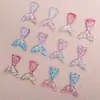Cauda de Sereia com Lantejoulas Bicolor DIY Acessórios de Cabelo Artesanais para Crianças Grampos de Cabelo Patches Capa de Celular Fivela de Sapato Acessórios de Decoração