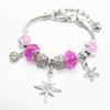 Colgante Flor de Estrella Dorada de Ocho Puntas Transfronteriza de Pan Pulsera Más Vendida para Mujer, Pulsera de Nuevo Estilo Ajustable al por Mayor Llena de Pedrería