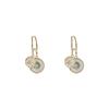 Aretes de Concha Natural con Textura de Lujo Accesible Francés para Mujer, Aretes de Zirconia Versátiles de Alta Gama, Aretes Dulces y a la Moda