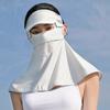 Máscara Solar con Capucha Desmontable para Mujer, Cubrecuello y Cara de Verano Anti-UV, Tejido de Seda Helada Transpirable, Máscara para el Contorno de Ojos