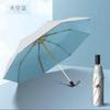 Sombrilla Solar Protección UV Doble Capa Plata Titanio Sombrilla Parasol Protección Solar Extra Fuerte Plegable para Mujer para Lluvia o Sol Doble Uso upf50+